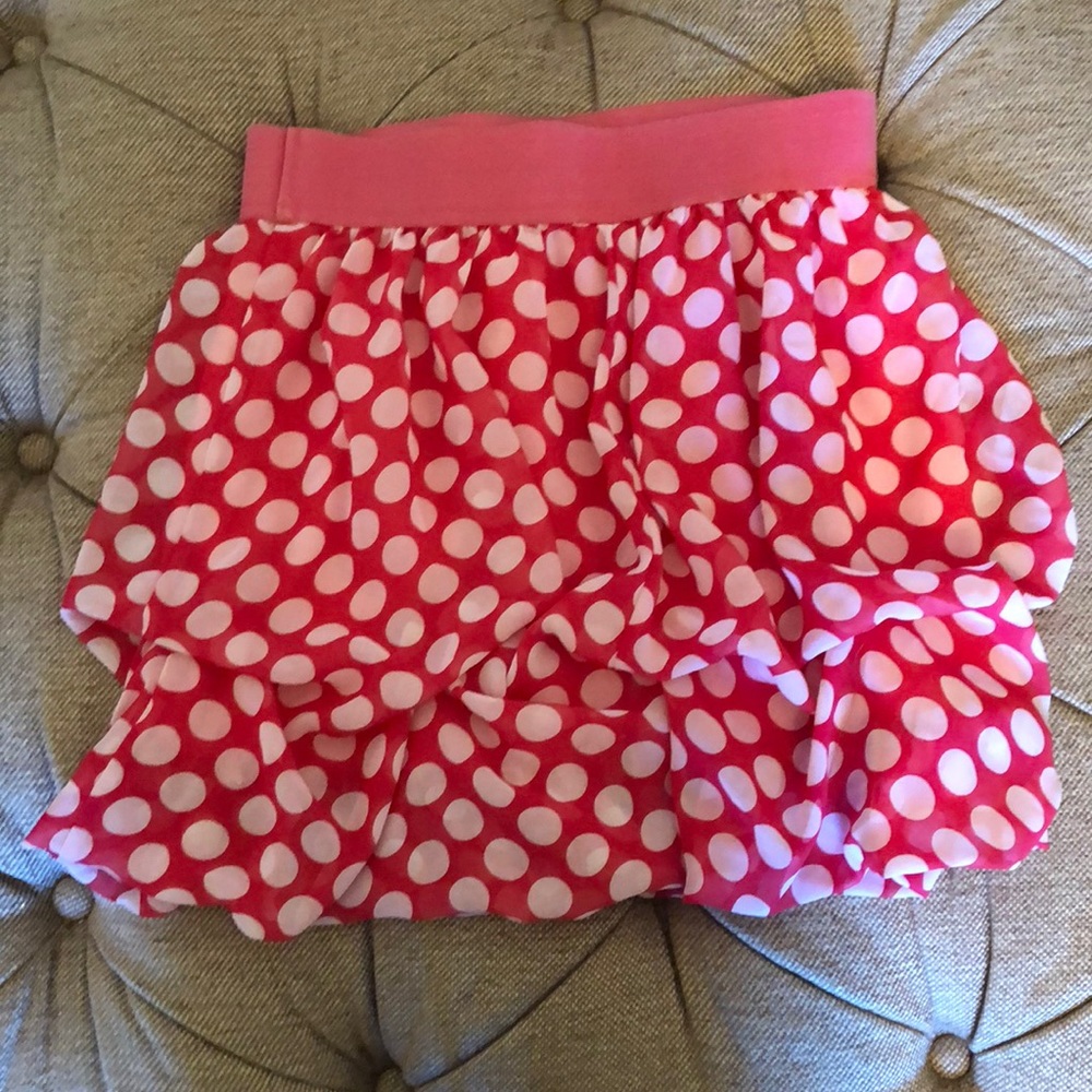 Girls ruffle polka dot skirt